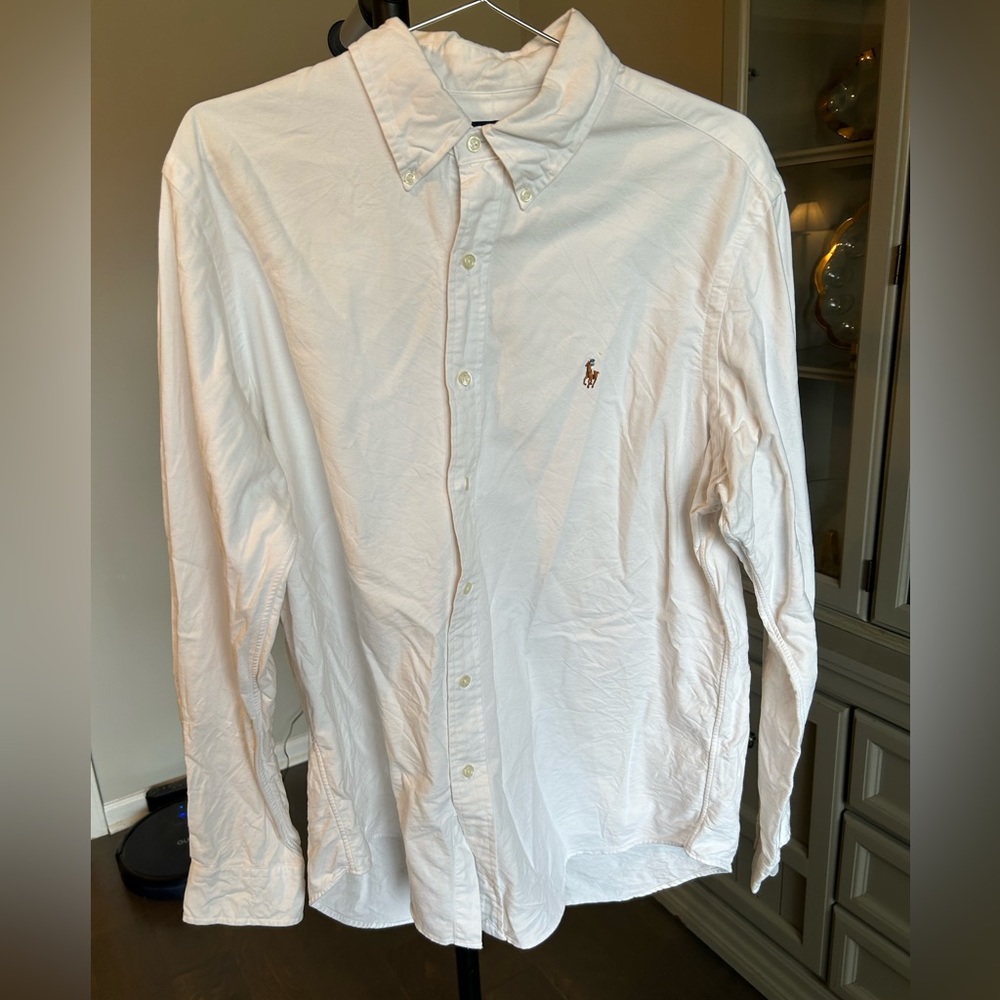 Ralph Lauren white button down long sleeve